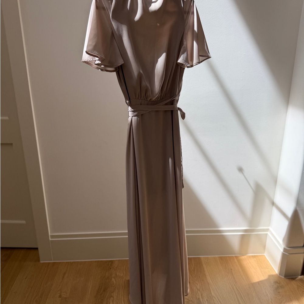 Elegant Taupe Wrap Maxi Dress Show Me Your Mumu - Picture 2 of 3